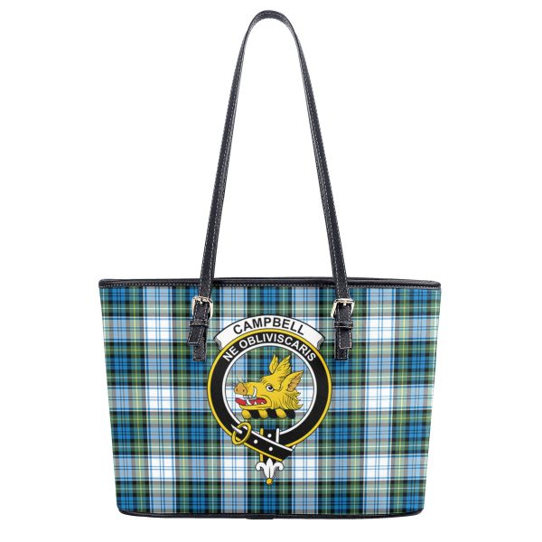 Campbell Dress Ancient Tartan Crest Leather Tote Bag Online Sale - Image 2