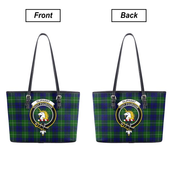 Oliphant Modern Tartan Crest Leather Tote Bag Online Hot Sale - Image 3