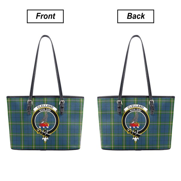 Clelland Tartan Crest Leather Tote Bag For Sale - Image 3