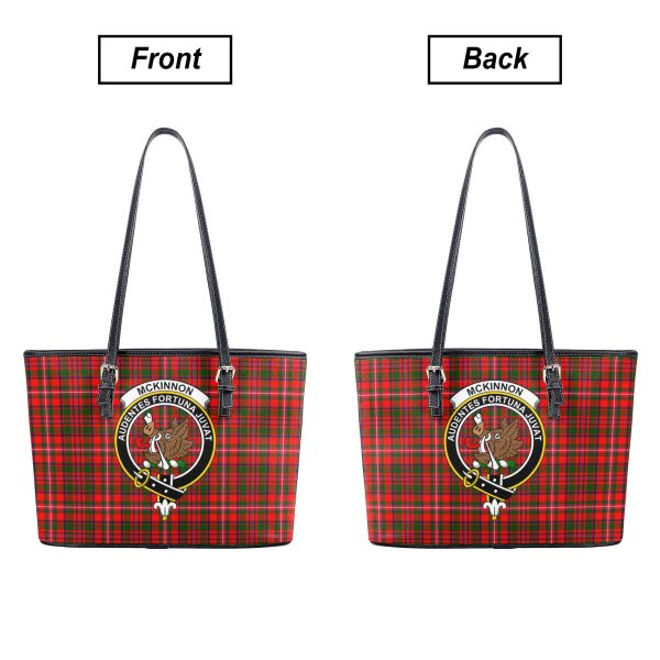 McKinnon Modern Tartan Crest Leather Tote Bag For Cheap - Image 3
