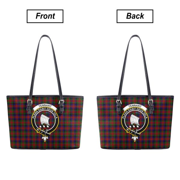 Tennant Tartan Crest Leather Tote Bag For Discount - Image 3