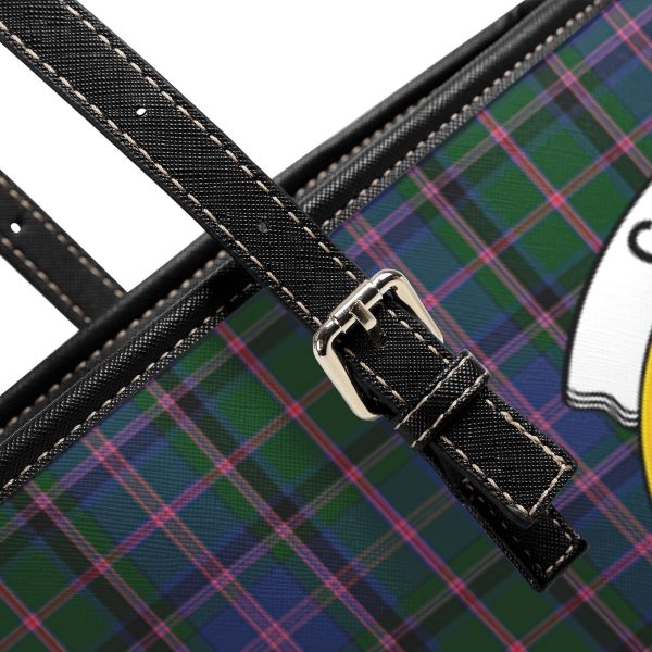 Cooper Tartan Crest Leather Tote Bag For Discount - Image 5
