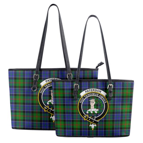 Paterson Tartan Crest Leather Tote Bag Online Hot Sale - Image 4