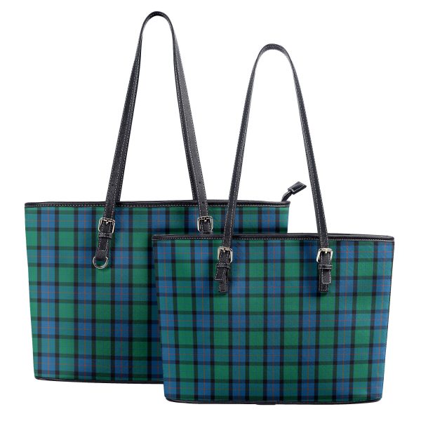 Flower of Scotland Tartan Leather Tote Bag For Discount - Image 4
