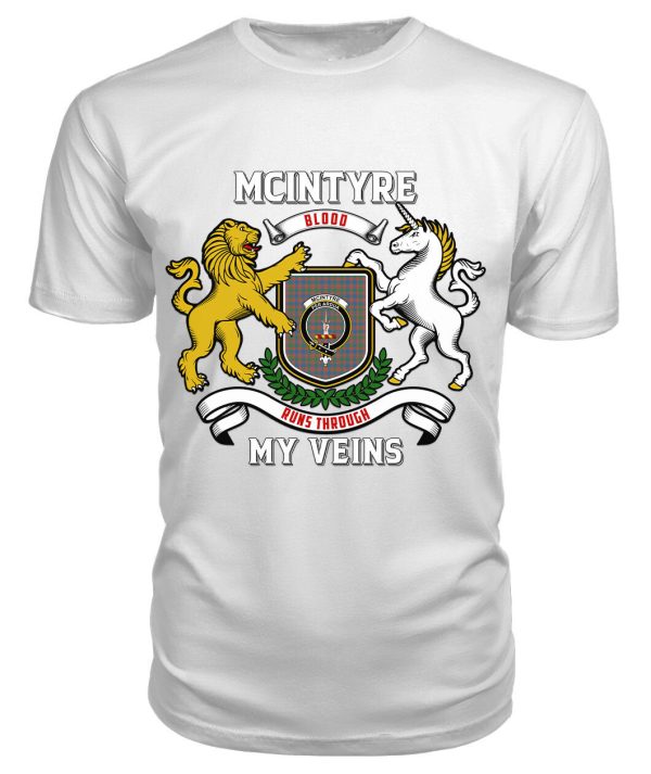 McIntyre Ancient Tartan Crest 2D T-shirt - Blood Runs Through My Veins Style Online Sale - Image 3