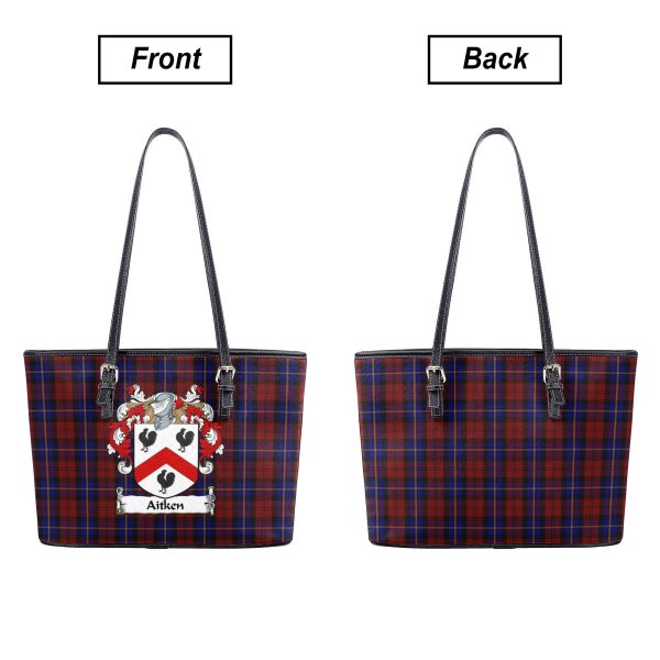 Aitken Tartan Crest Leather Tote Bag Online - Image 3