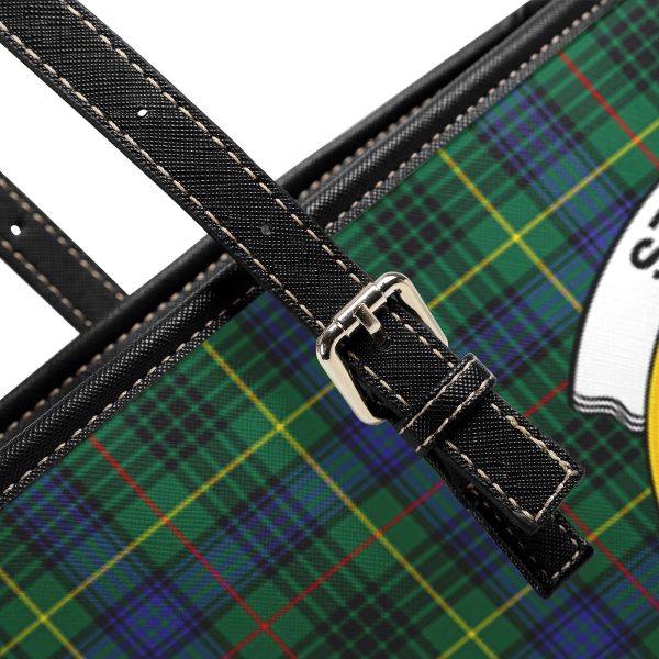 Stewart Hunting Modern Tartan Crest Leather Tote Bag Fashion - Image 5