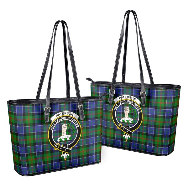 Paterson Tartan Crest Leather Tote Bag Online Hot Sale