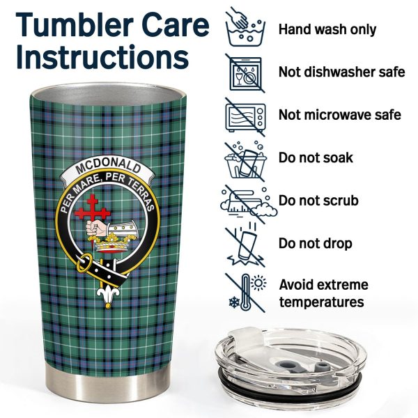 McDonald of the Isles Hunting Ancient Tartan Crest Tumbler Supply - Image 4