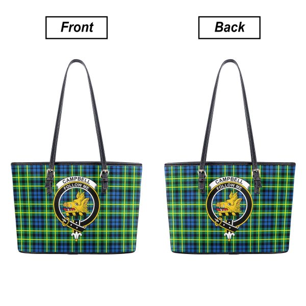 Campbell of Breadalbane Ancient Tartan Crest Leather Tote Bag Online - Image 3